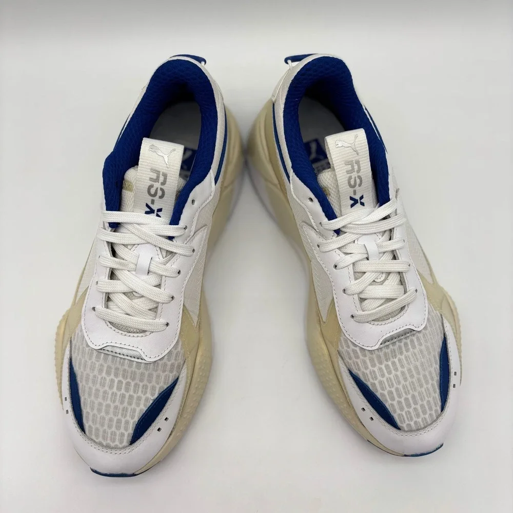 Puma RS-X Reinvention White Blue Mens Running Shoes 369329-03 Size 10